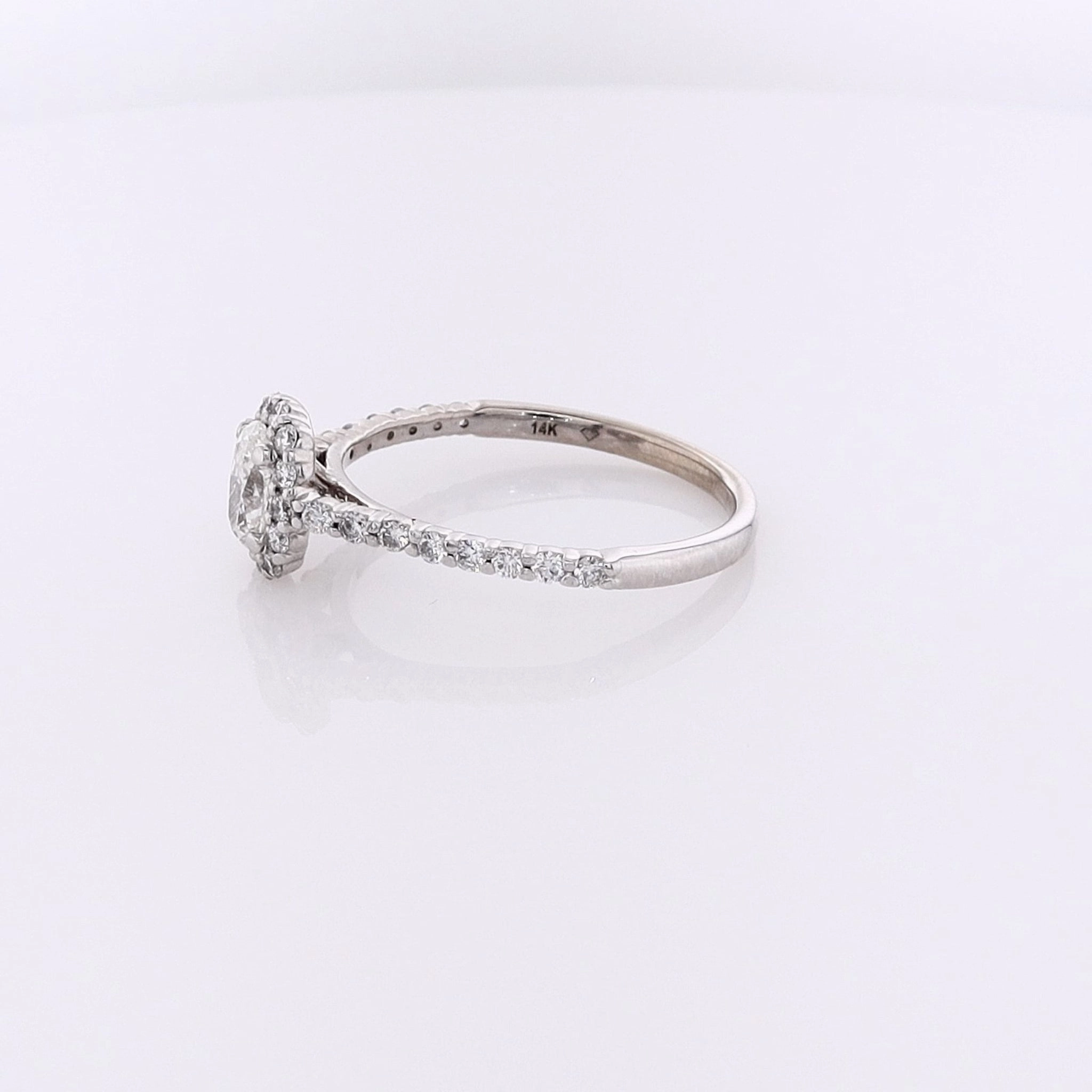 Estate 14 Karat White Gold Diamond Engagement Ring