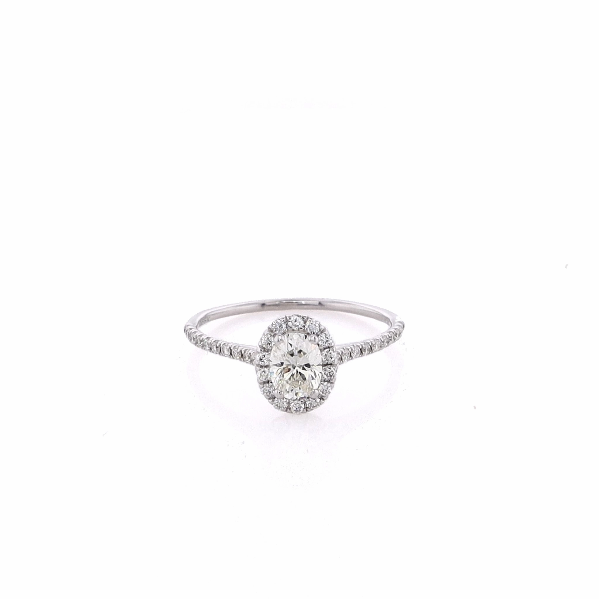 Estate 14 Karat White Gold Diamond Engagement Ring