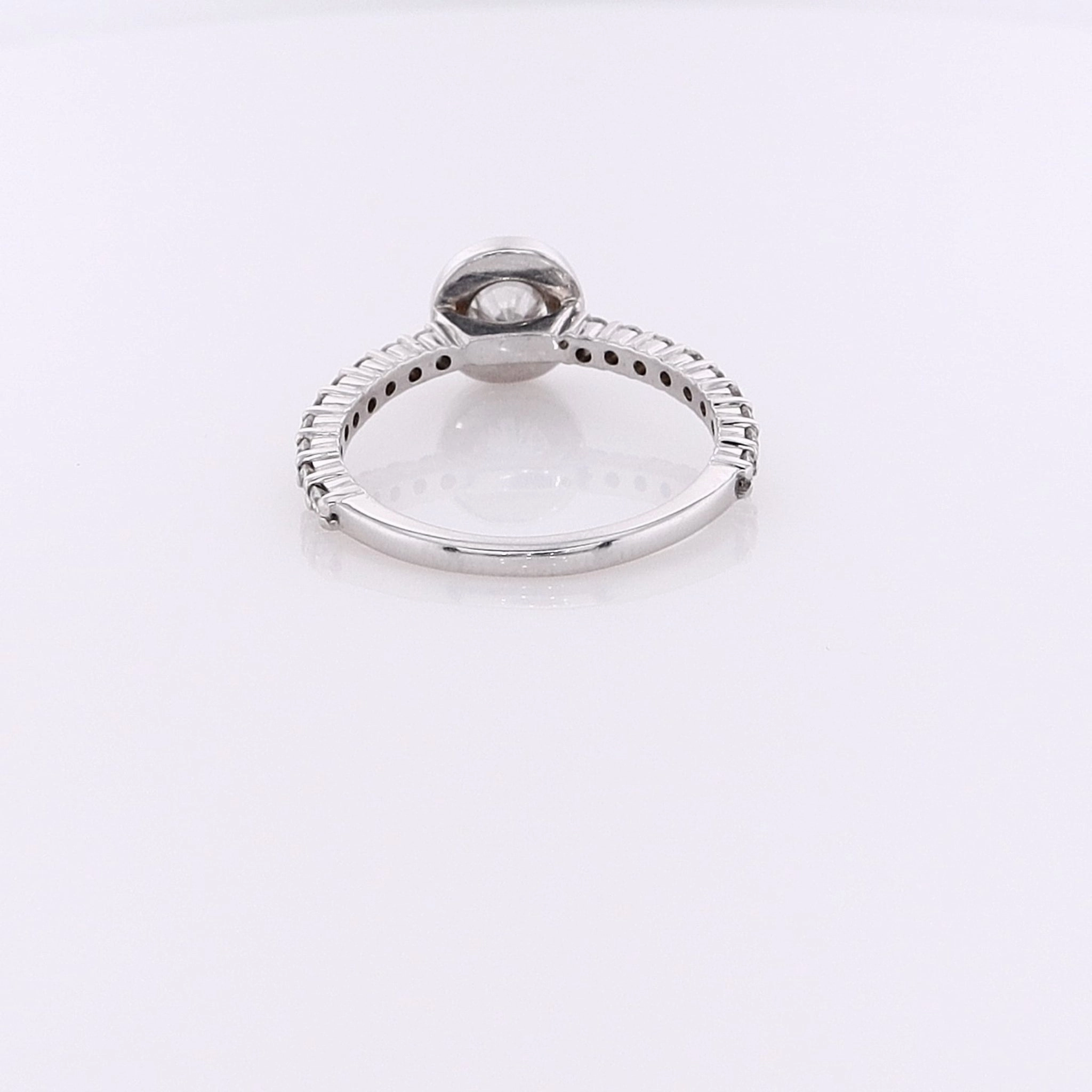 Estate 14 Karat White Gold Diamond Milgrain Engagement Ring