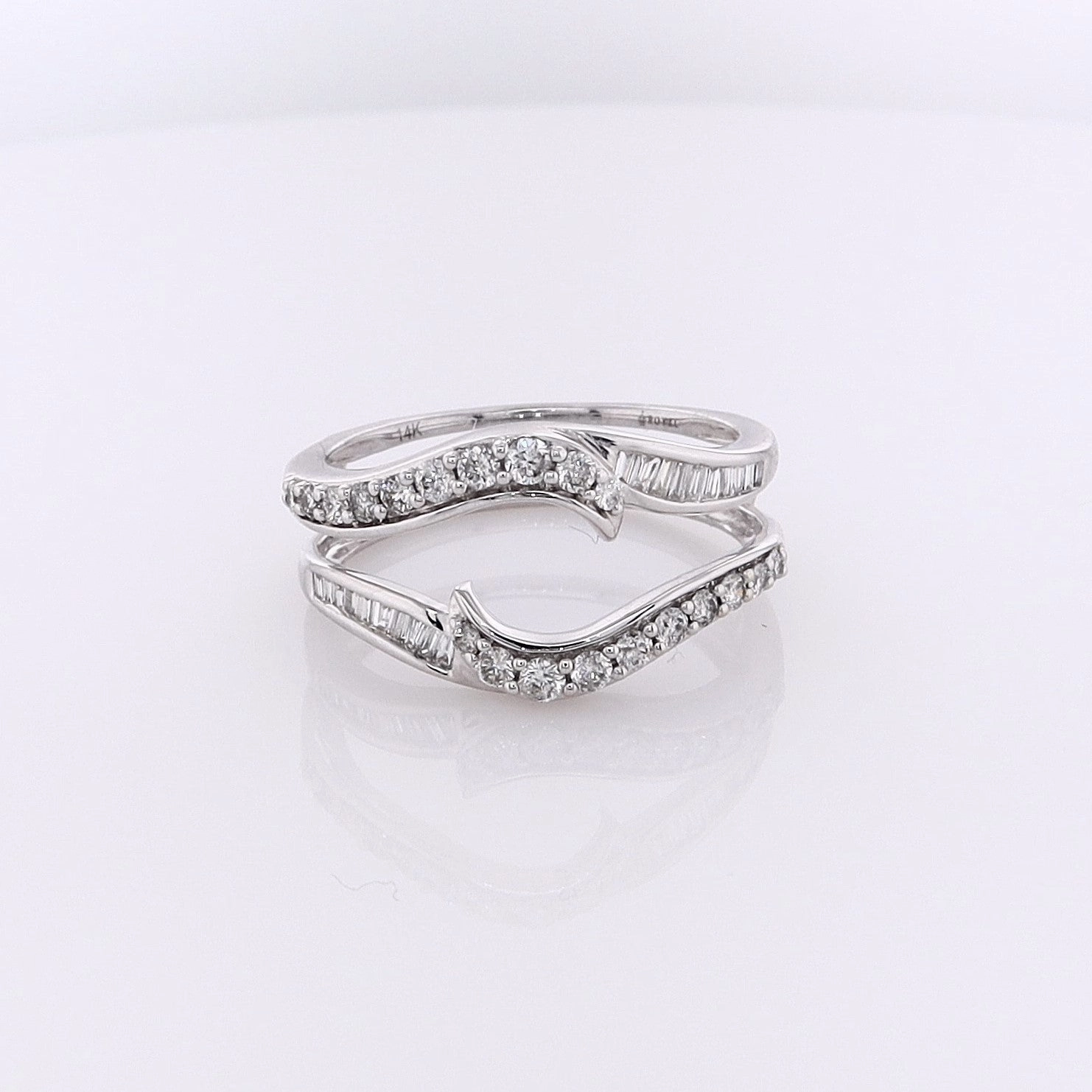 Estate 14 Karat White Gold Diamond Ring Insert