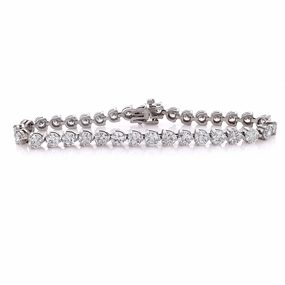 Estate 14 Karat White Gold Diamond Tennis Style Bracelet