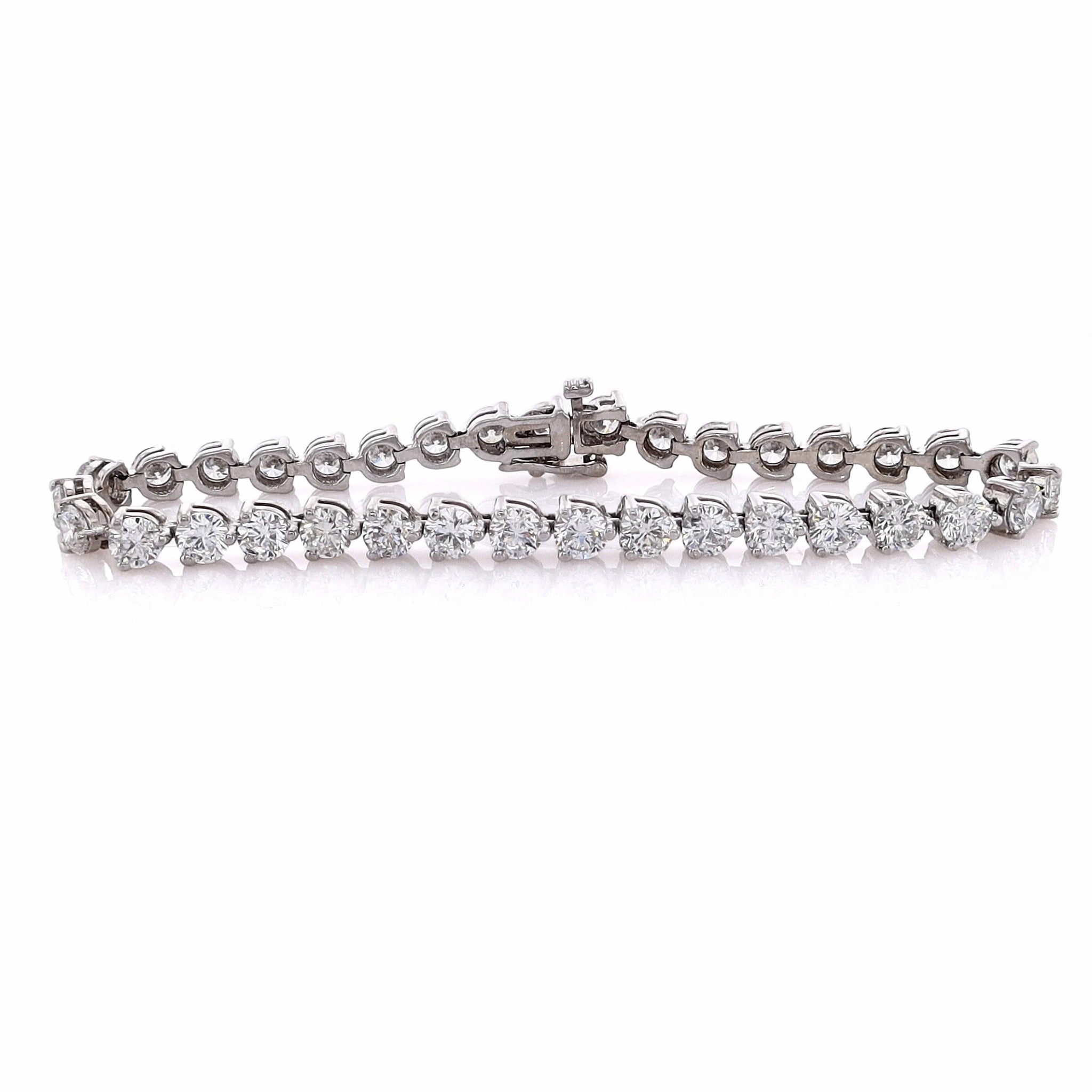 Estate 14 Karat White Gold Diamond Tennis Style Bracelet