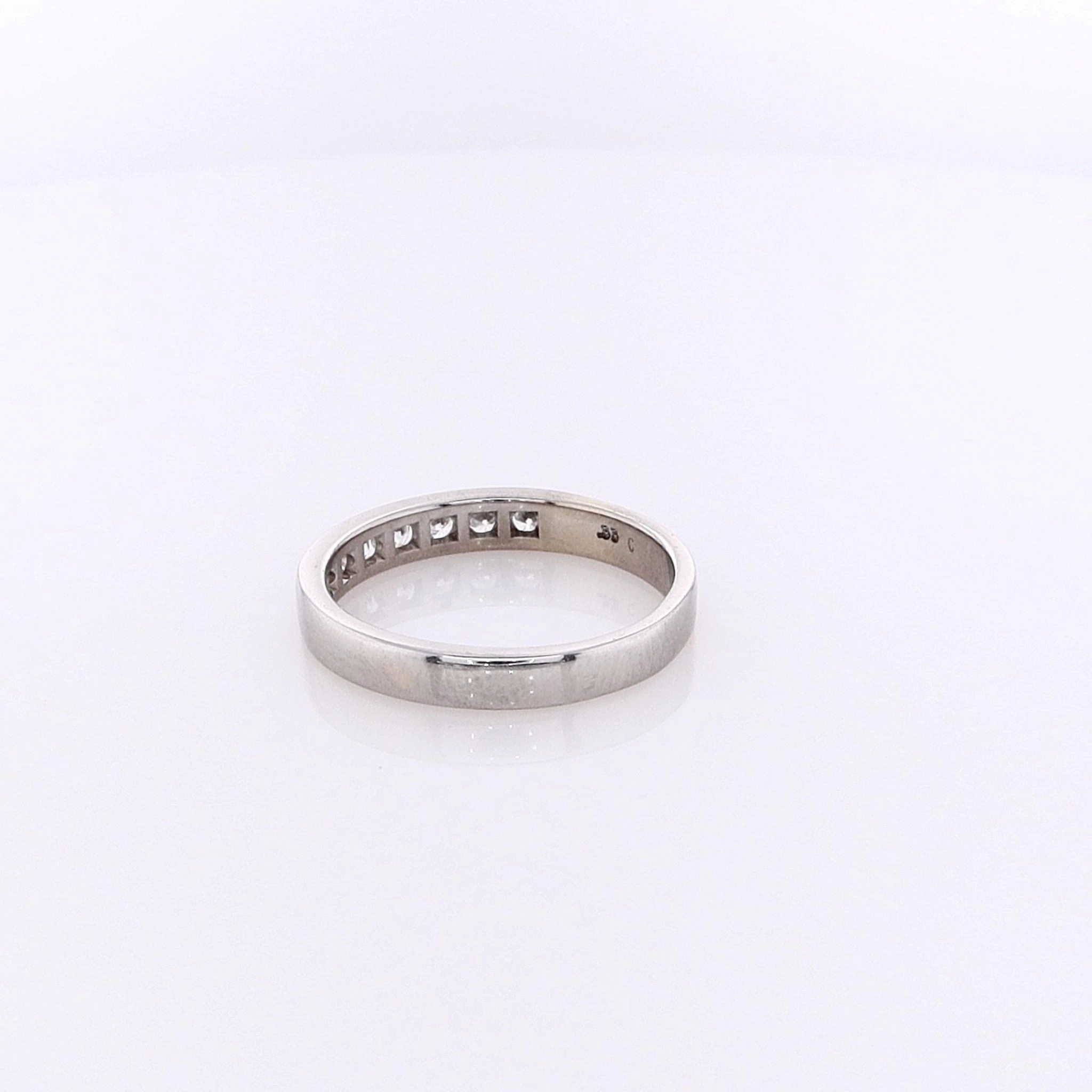 Estate 14 Karat White Gold Diamond Wedding Band