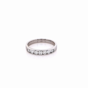 Estate 14 Karat White Gold Diamond Wedding Band