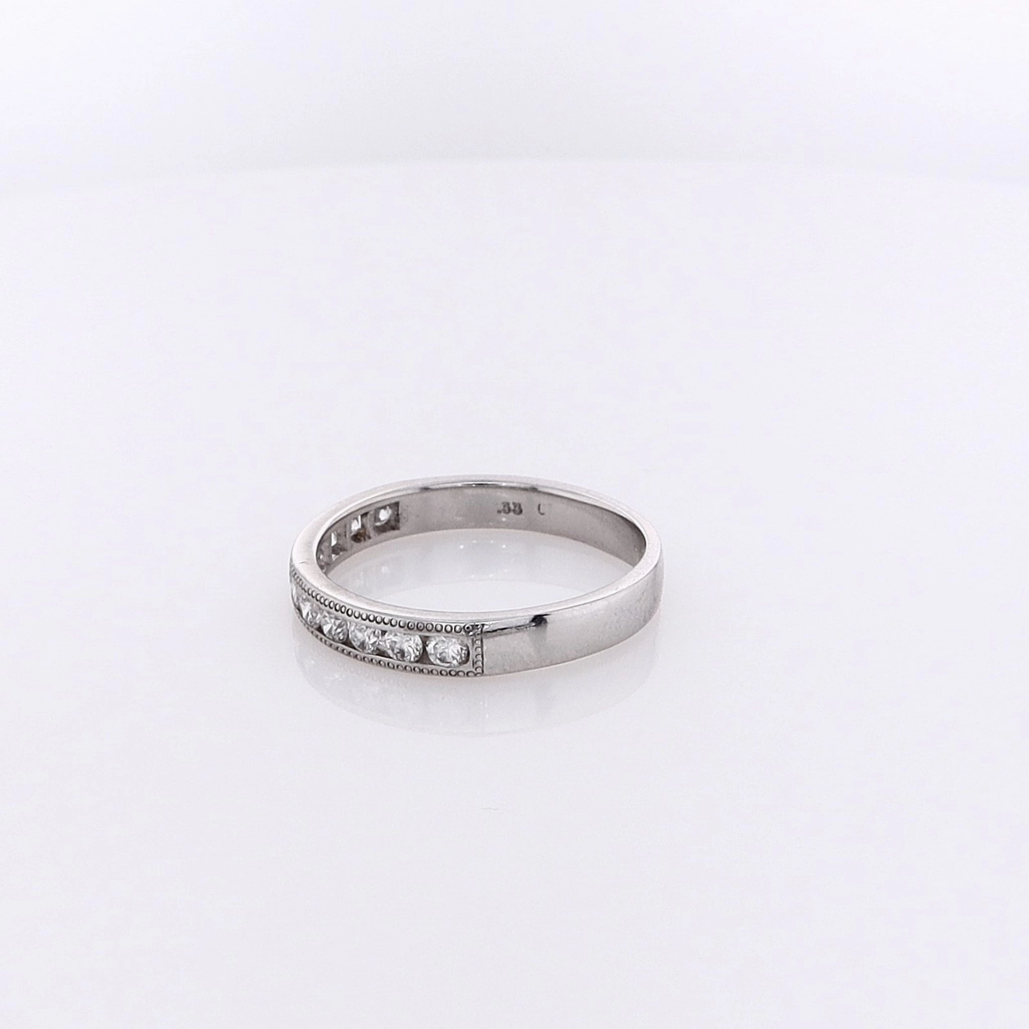 Estate 14 Karat White Gold Diamond Wedding Band