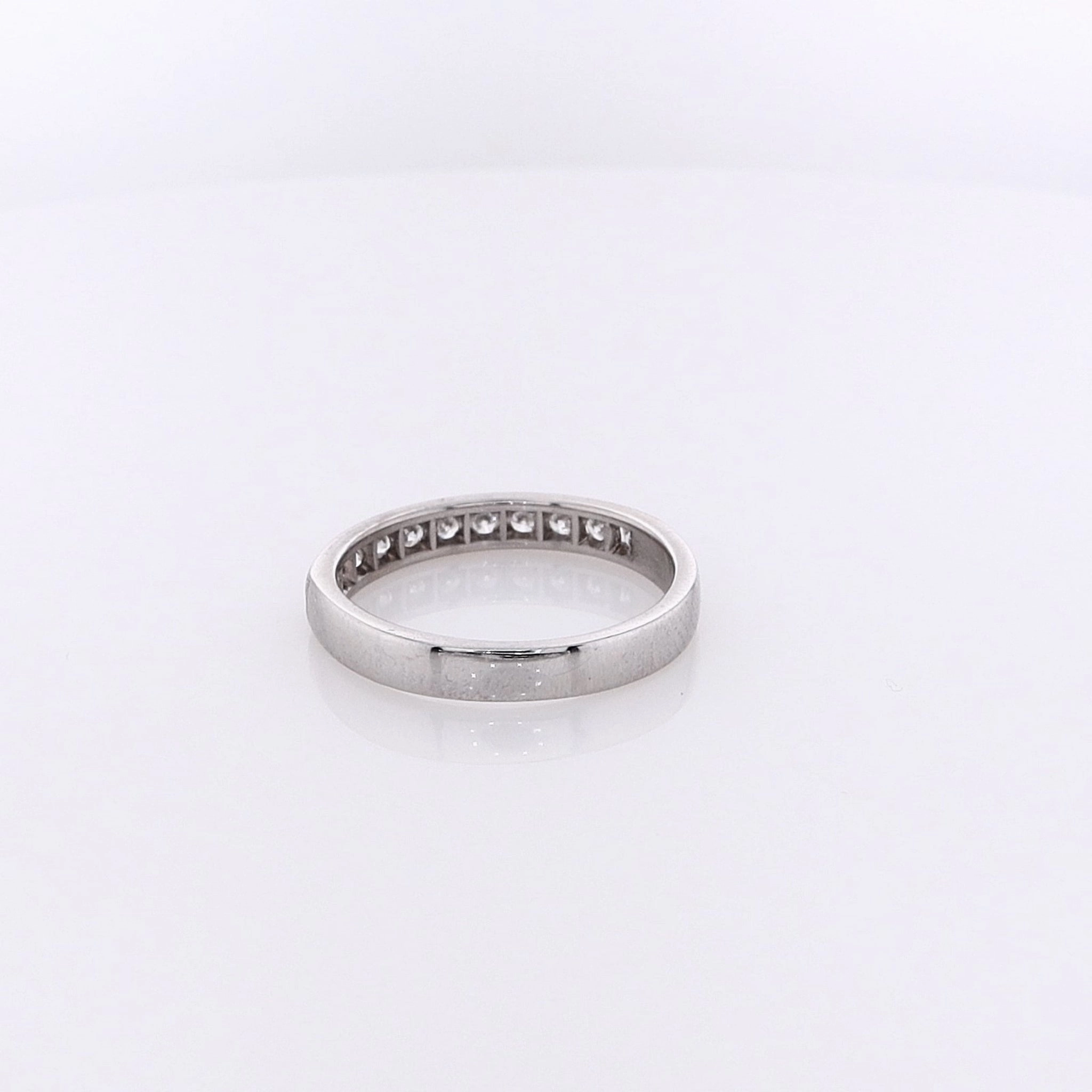 Estate 14 Karat White Gold Diamond Wedding Band