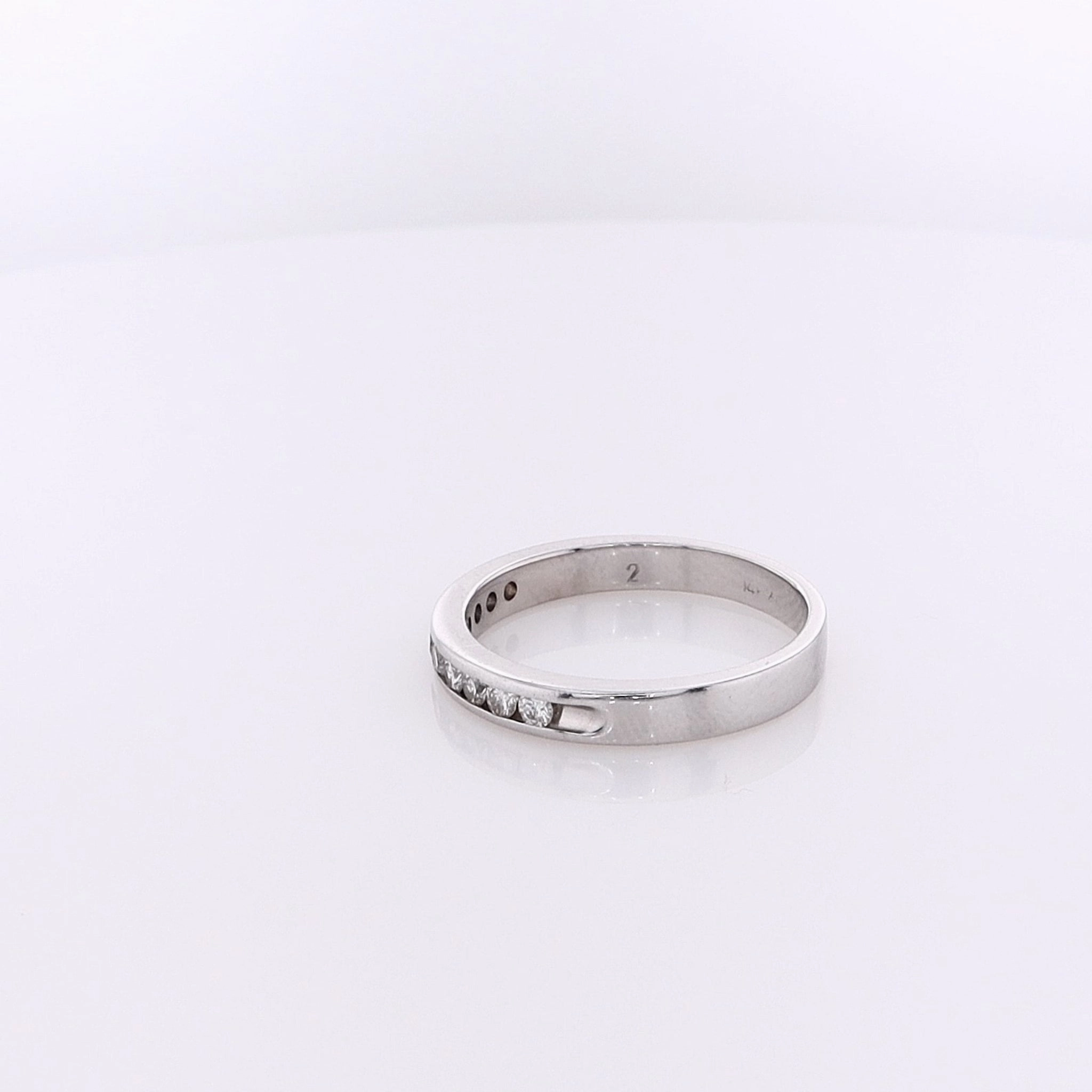 Estate 14 Karat White Gold Diamond Wedding Band