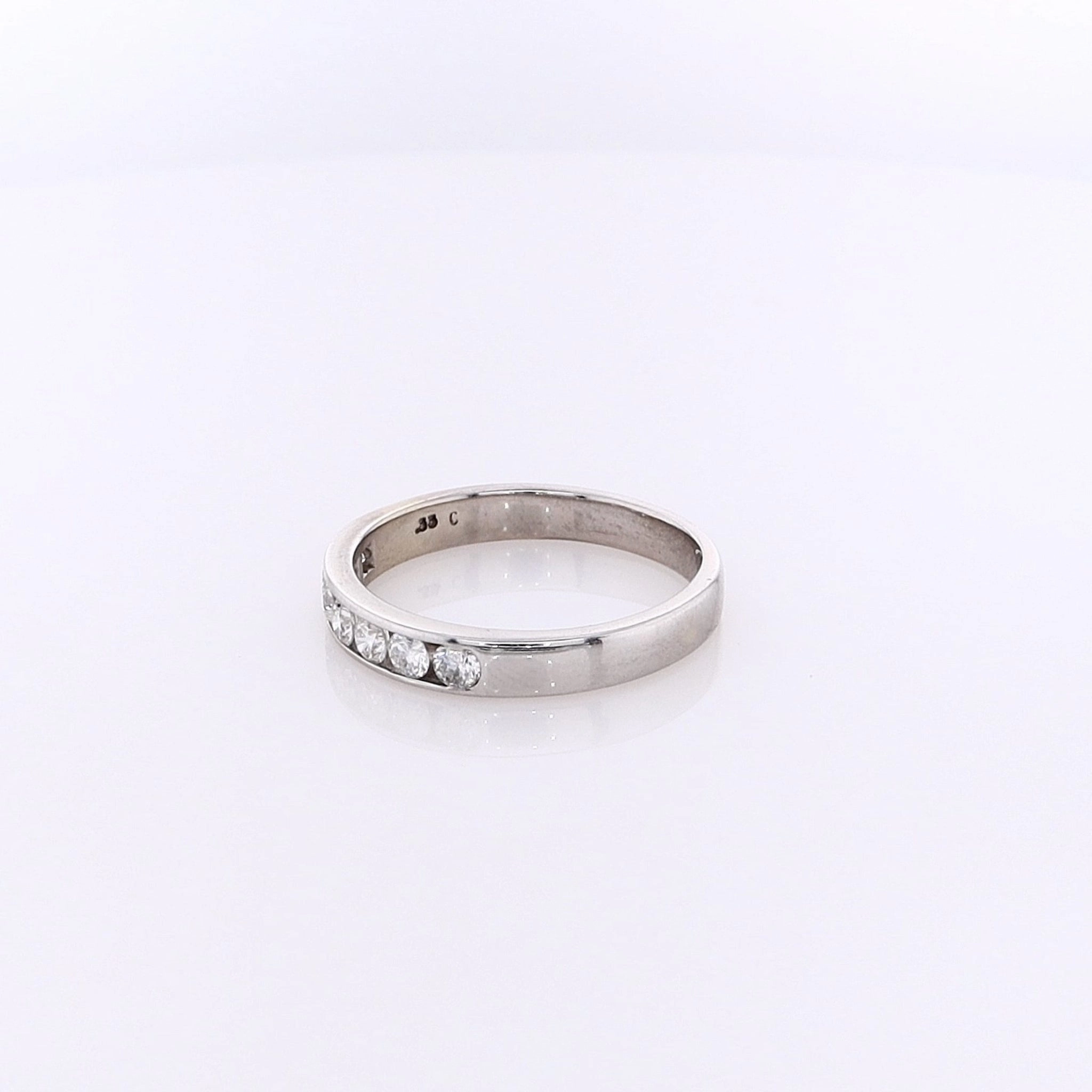 Estate 14 Karat White Gold Diamond Wedding Band