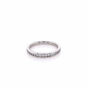 Estate 14 Karat White Gold Diamond Wedding Band