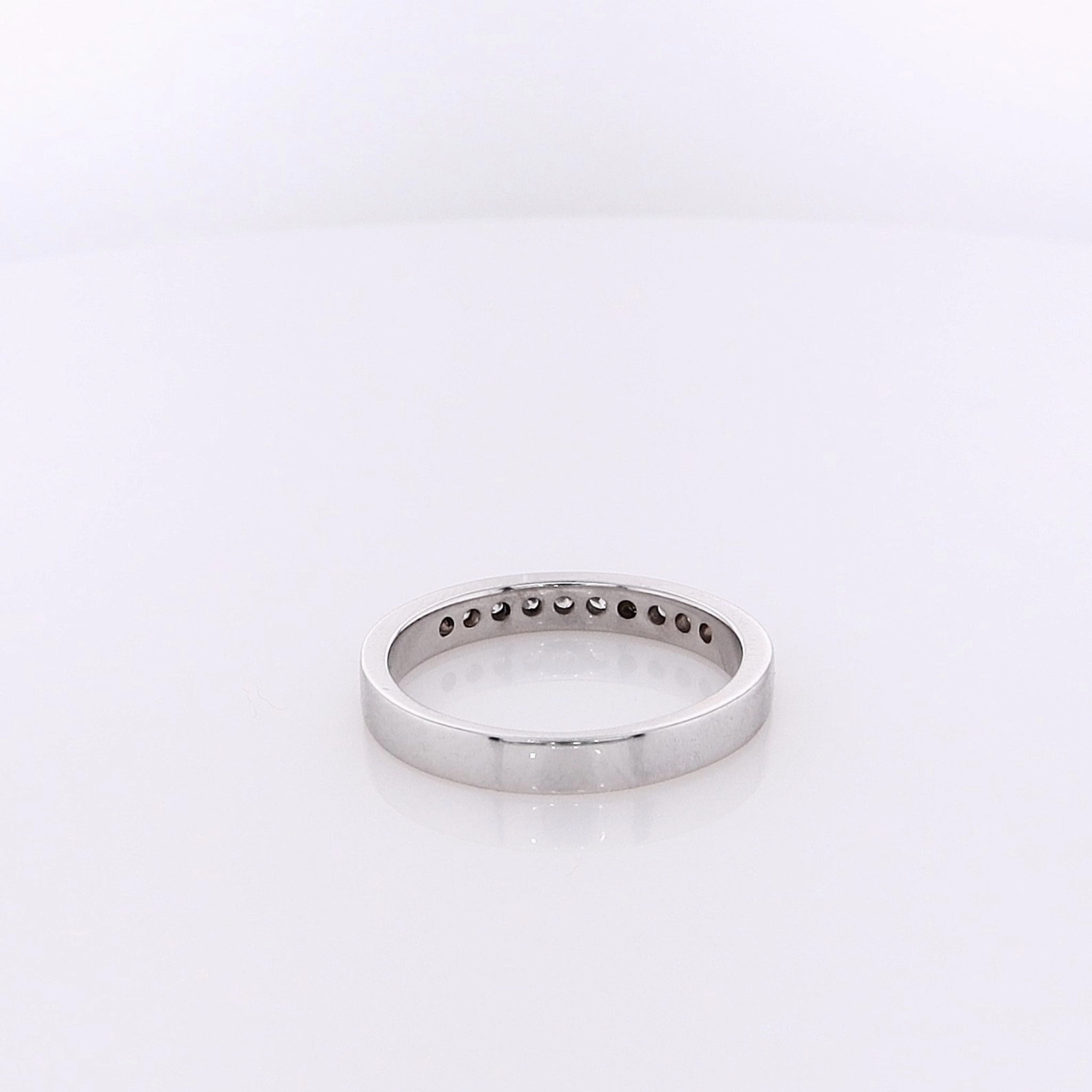 Estate 14 Karat White Gold Diamond Wedding Band