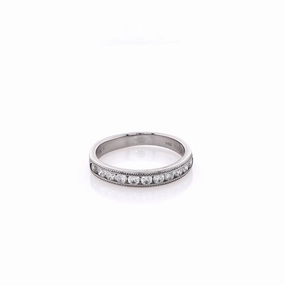Estate 14 Karat White Gold Diamond Wedding Band