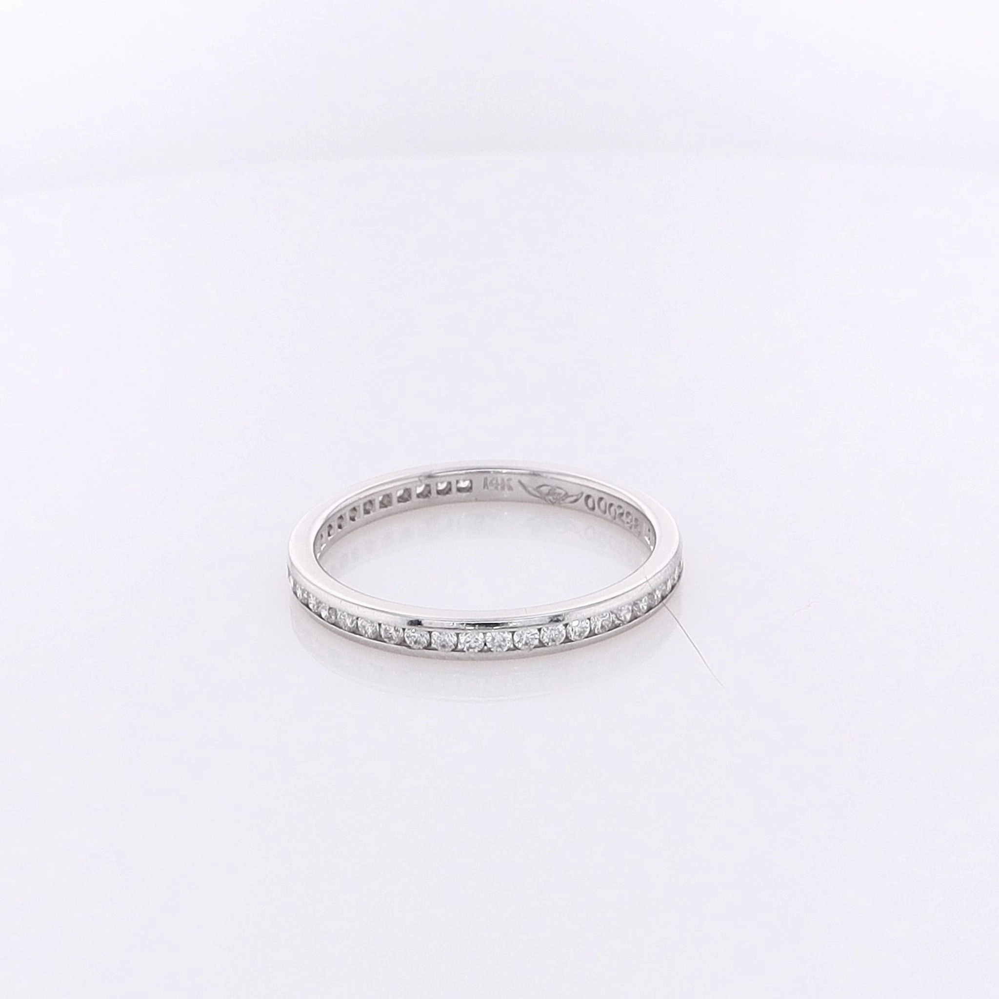 Estate 14 Karat White Gold Eternity Diamond Wedding Band