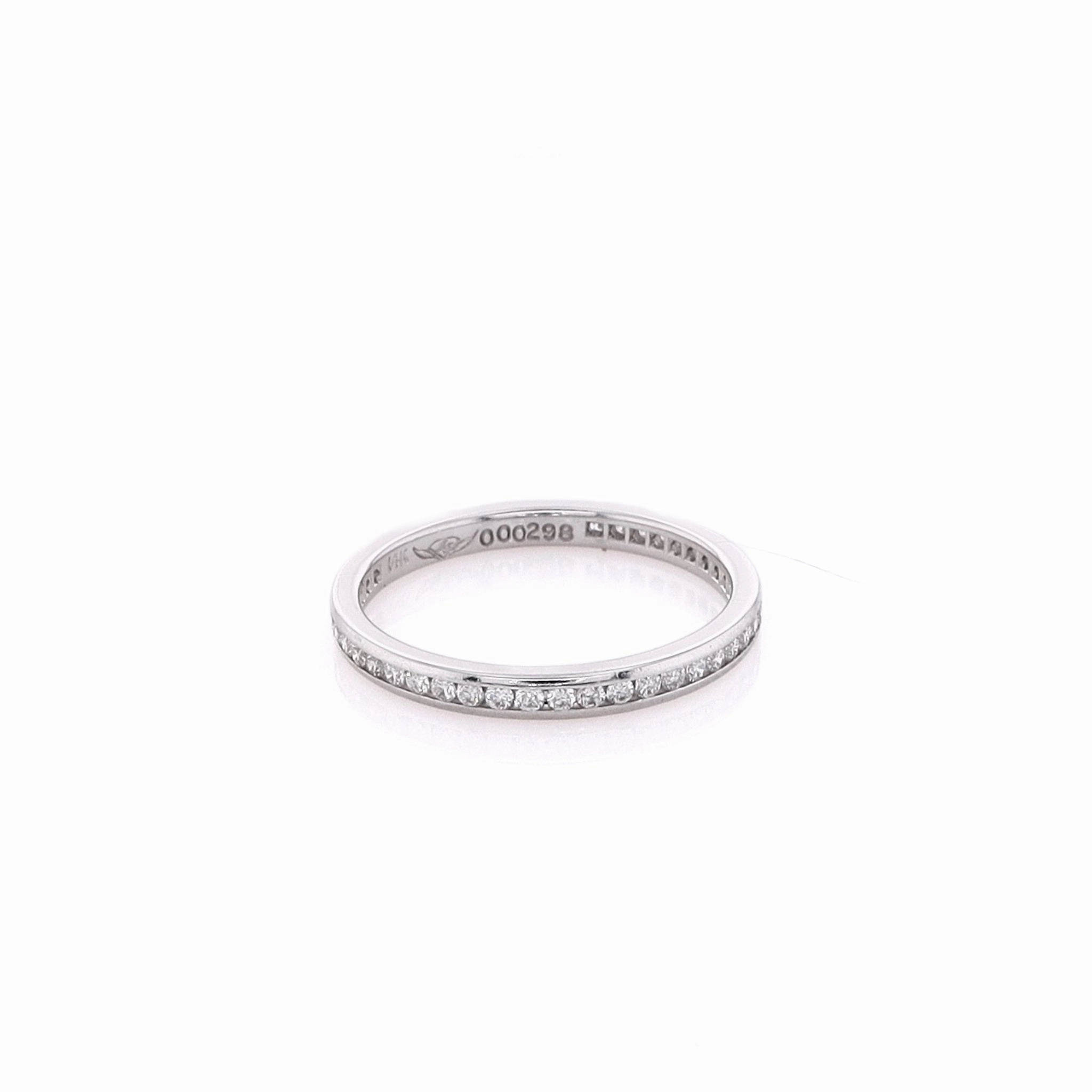 Estate 14 Karat White Gold Eternity Diamond Wedding Band