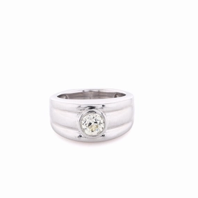 Estate 14 Karat White Gold Gentleman's Diamond Ring