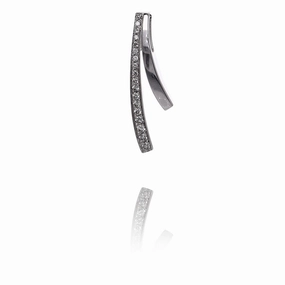Estate 14 Karat White Gold Inverted "V" Diamond Slide Pendant