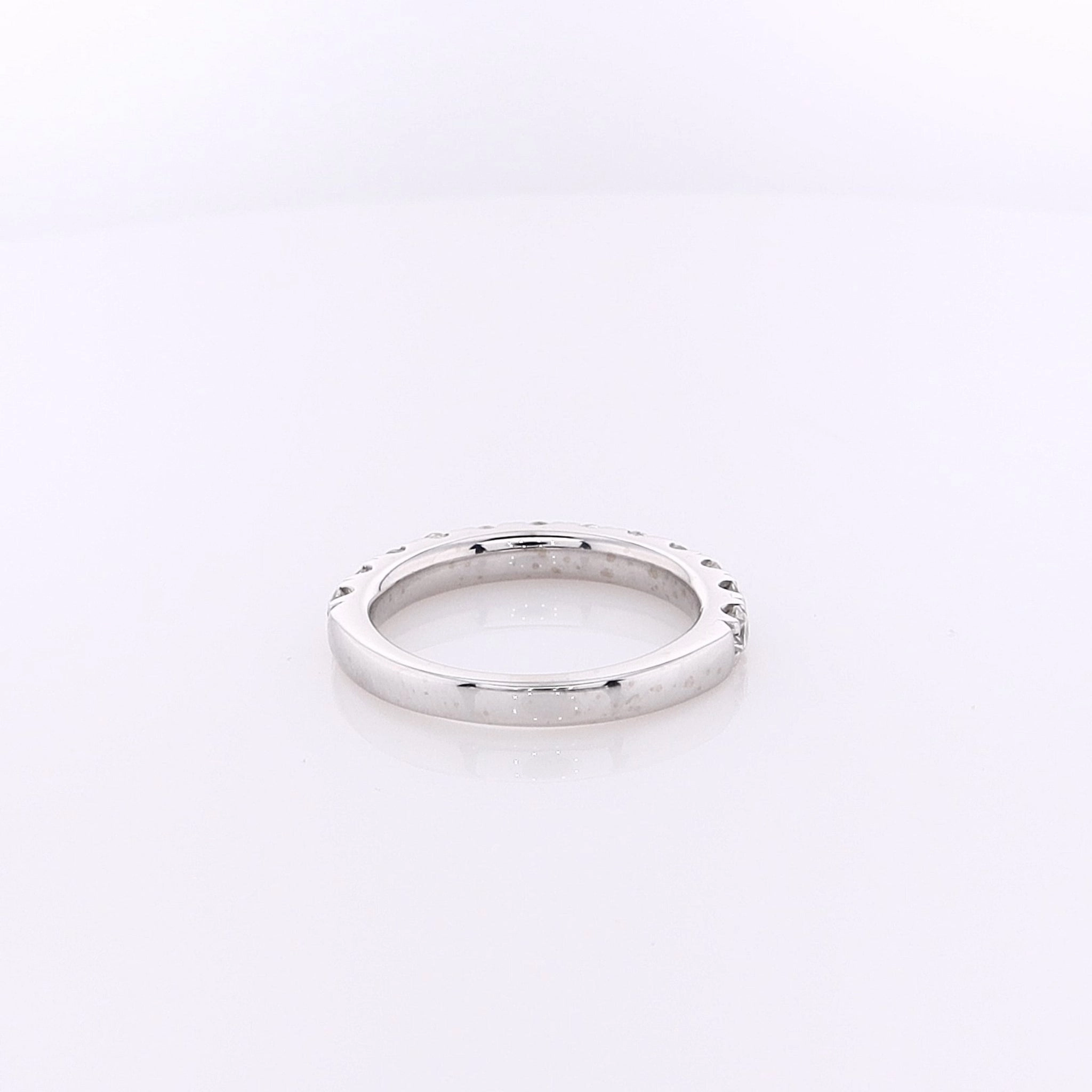 Estate 14 Karat White Gold Micropave Diamond Wedding Band