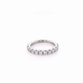 Estate 14 Karat White Gold Micropave Diamond Wedding Band