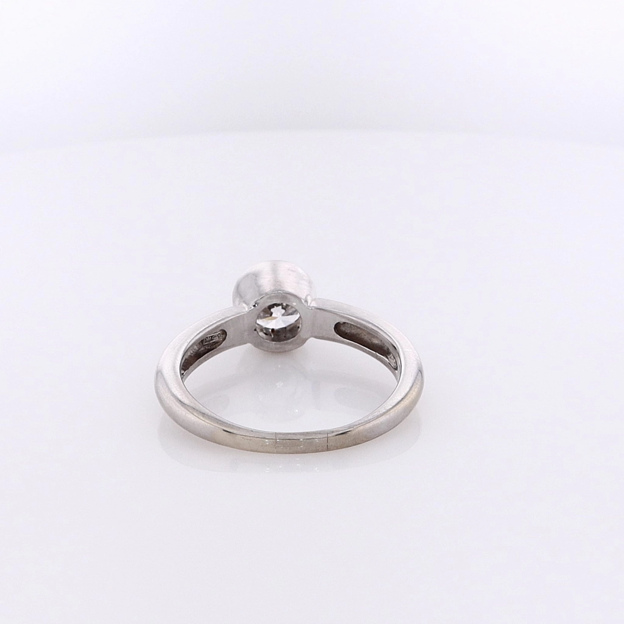 Estate 14 Karat White Gold Polished Shank Diamond Engagement Ring
