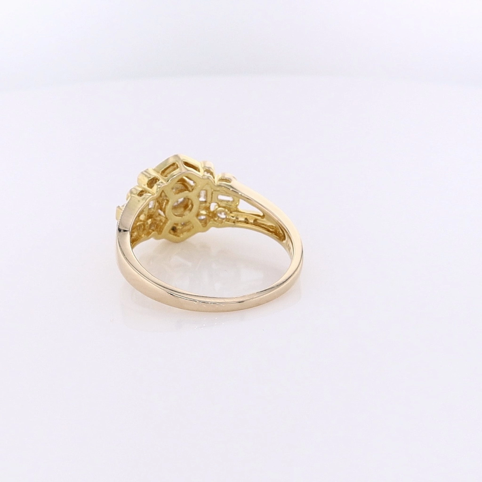 Estate 14 Karat Yellow Gold Bezel Set Diamond Ring