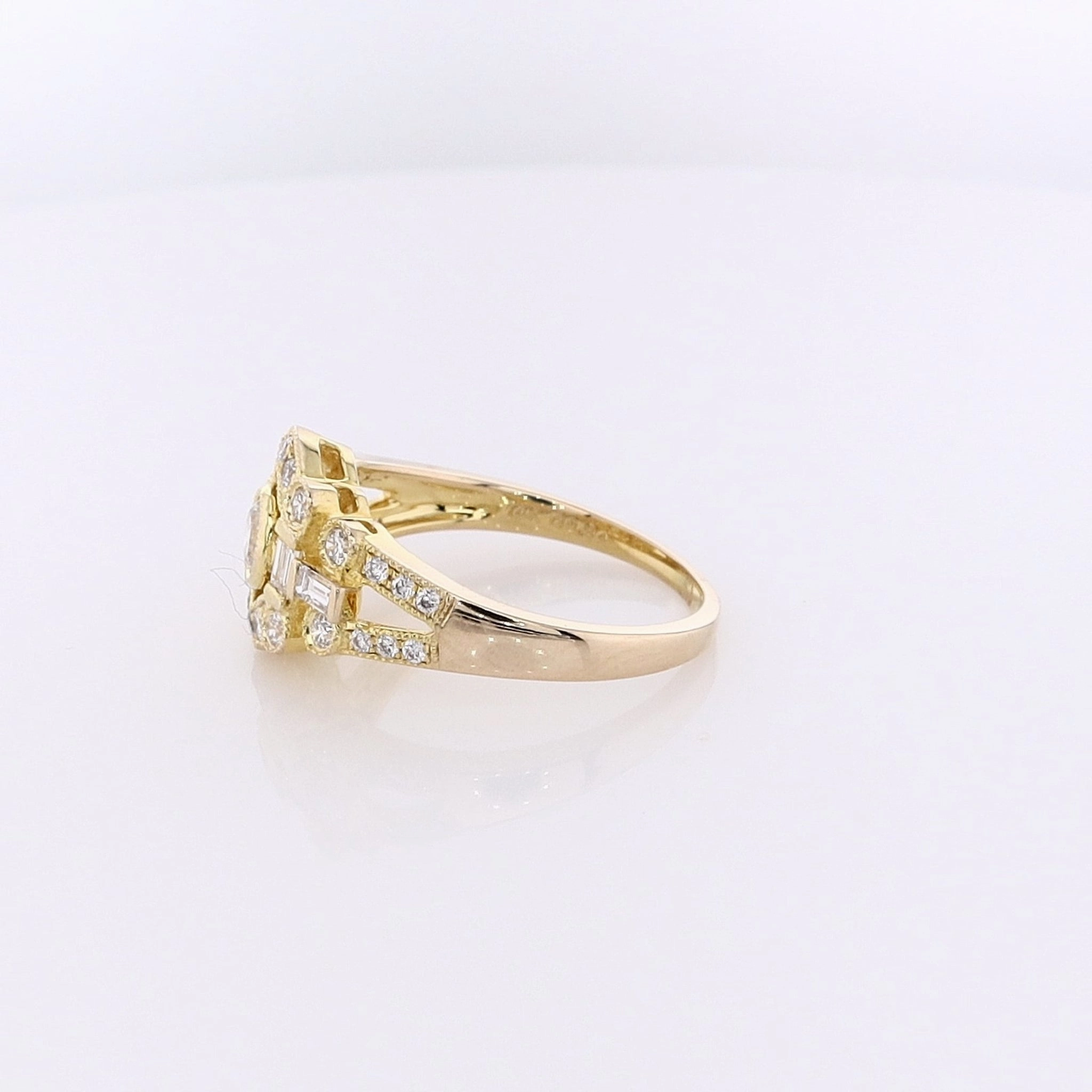 Estate 14 Karat Yellow Gold Bezel Set Diamond Ring