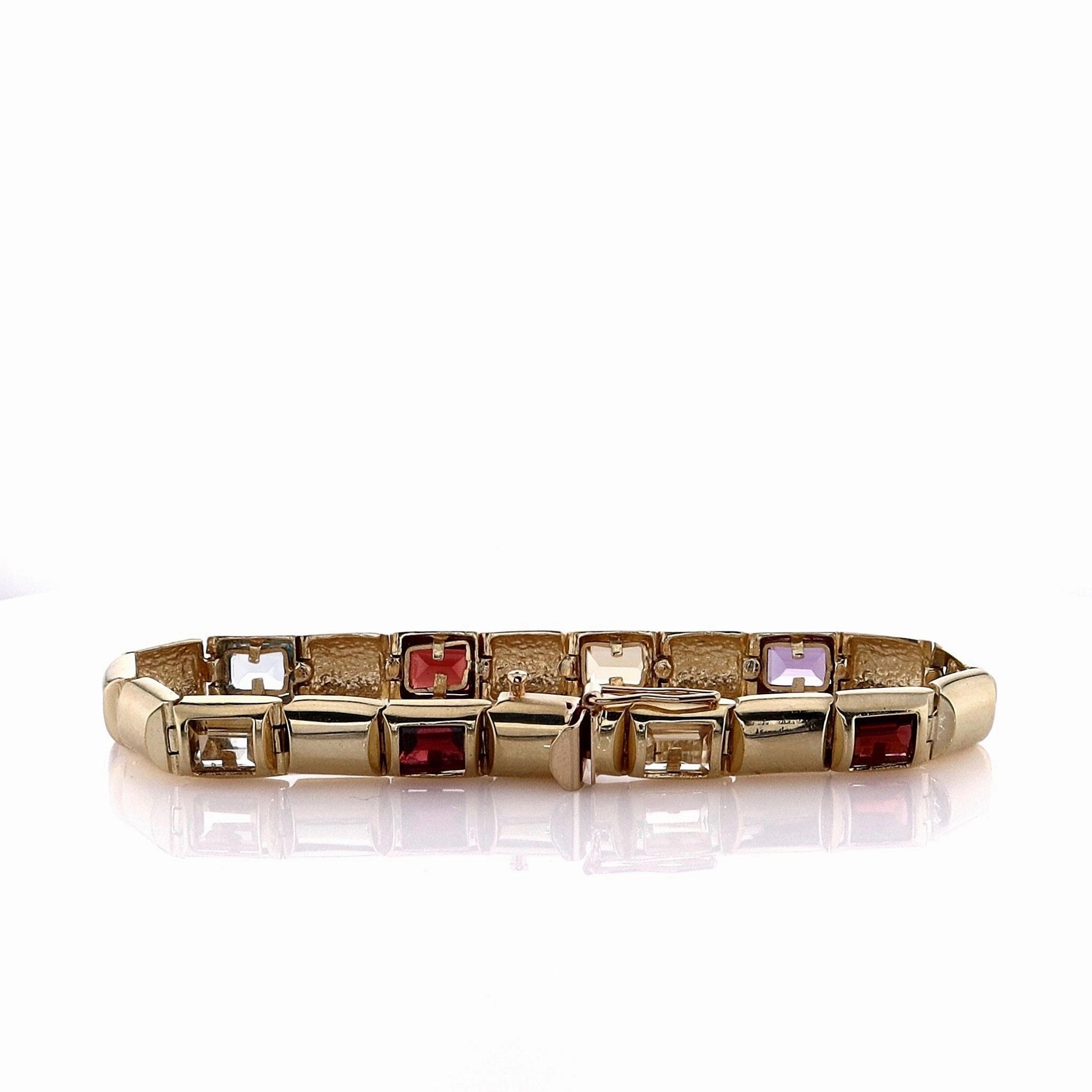 Estate 14 Karat Yellow Gold Multi-Stone Bracelet
