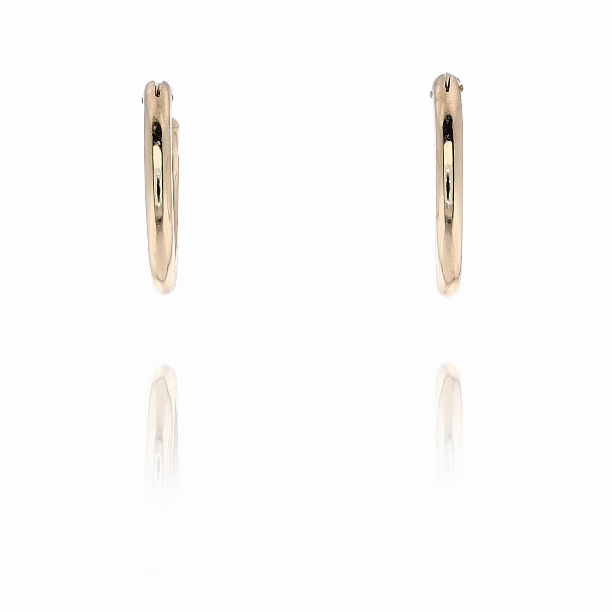 Estate 14 Karat Yellow Gold Plain Polished Endless Hoop Earrings
