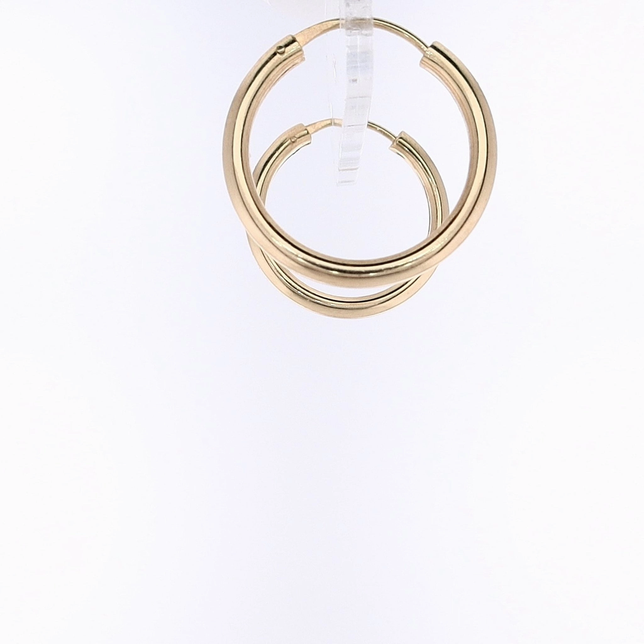 Estate 14 Karat Yellow Gold Plain Polished Endless Hoop Earrings
