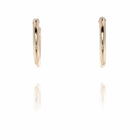 Estate 14 Karat Yellow Gold Plain Polished Endless Hoop Earrings
