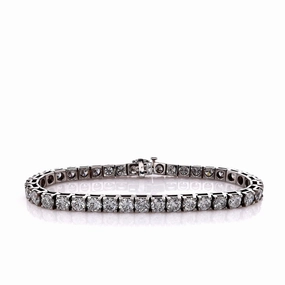 Estate 14k White Gold 12.14ct Diamond Tennis Bracelet