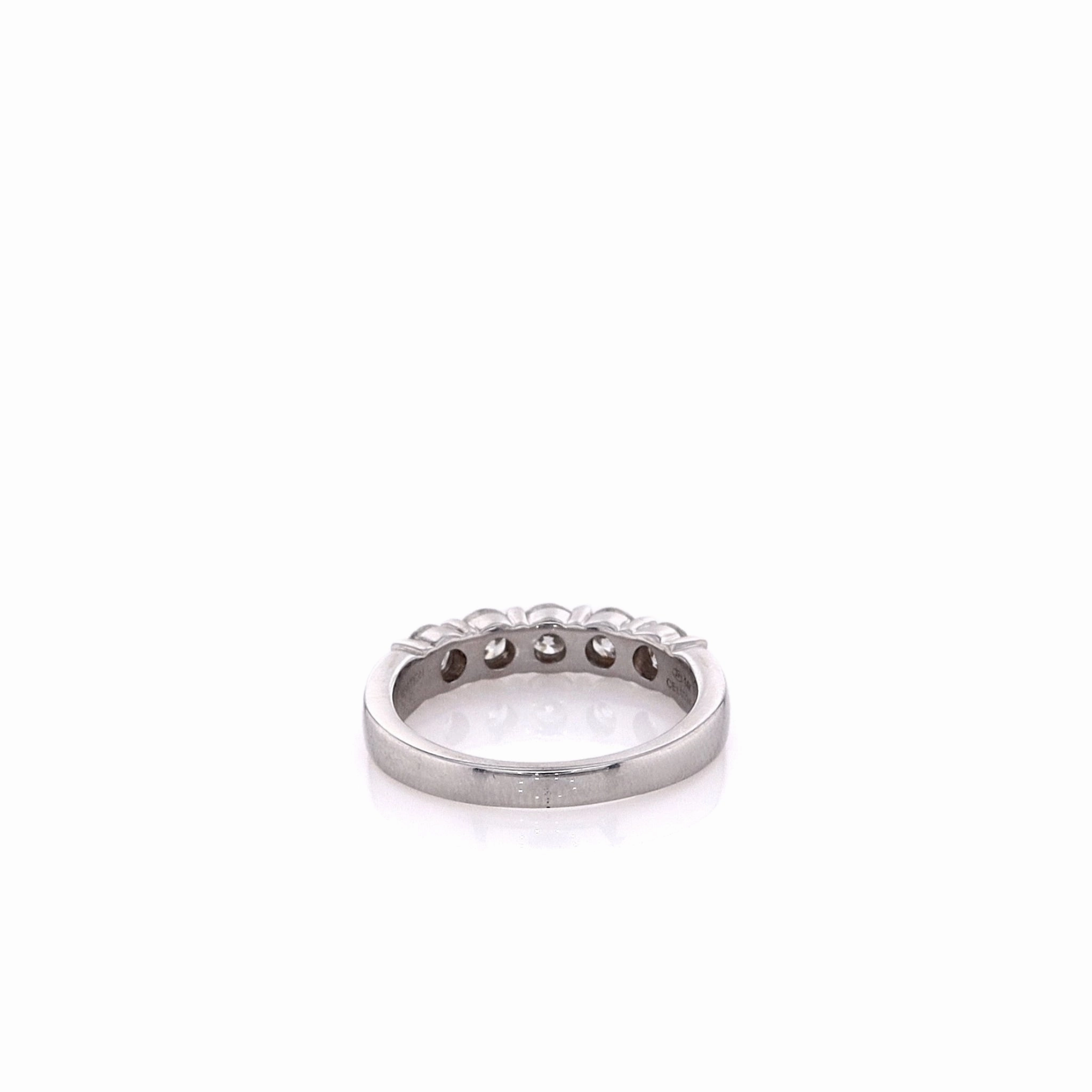 Estate 14k White Gold and Diamond Shared Prong Ring