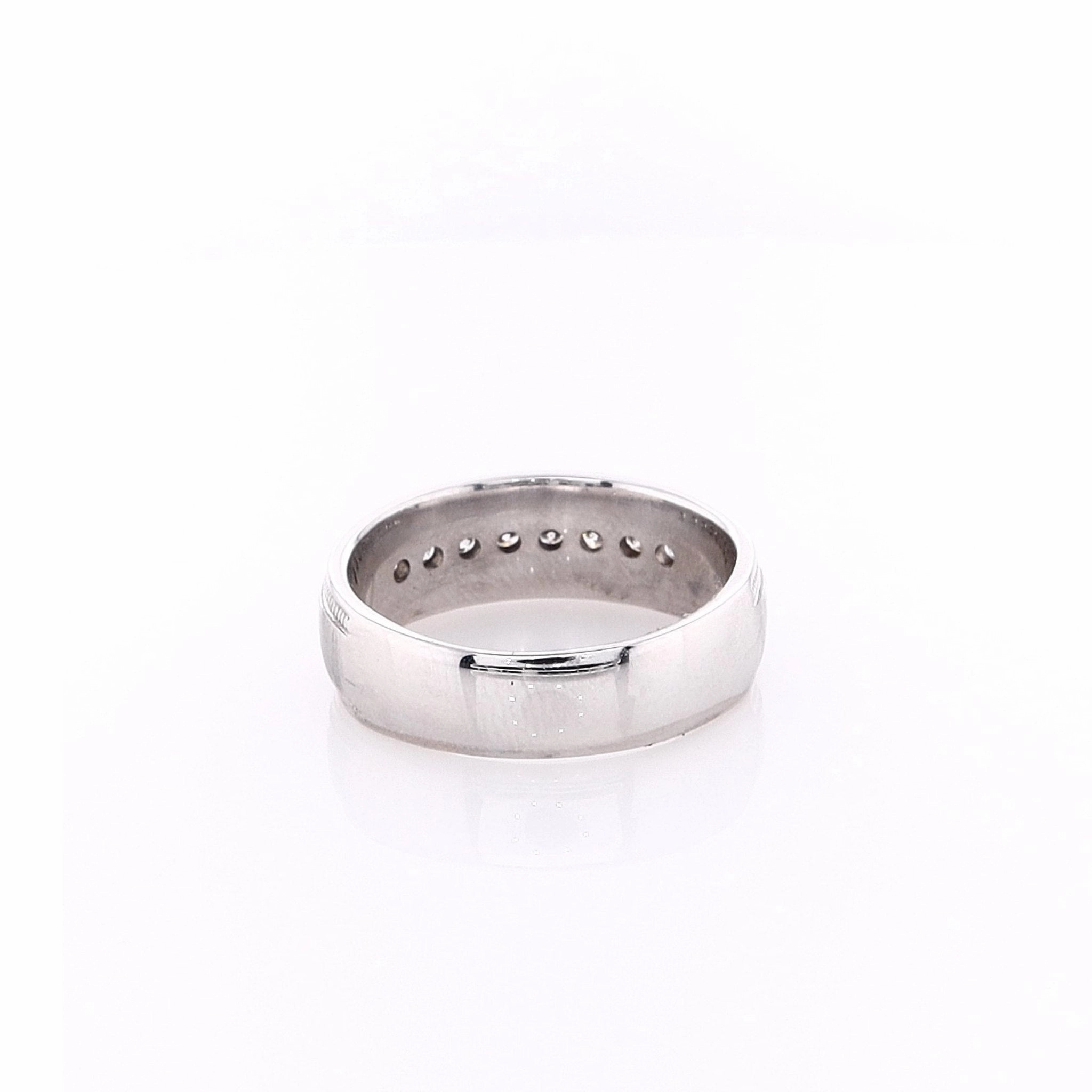 Estate 14k White Gold Satin Center Wedding Band