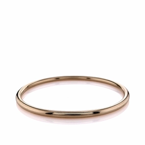 Estate 14k Yellow Gold 3.5mm Polished Slip On Bangle Bracelet