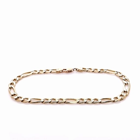 Estate 14k Yellow Gold 5.2mm Figaro Chain Bracelet