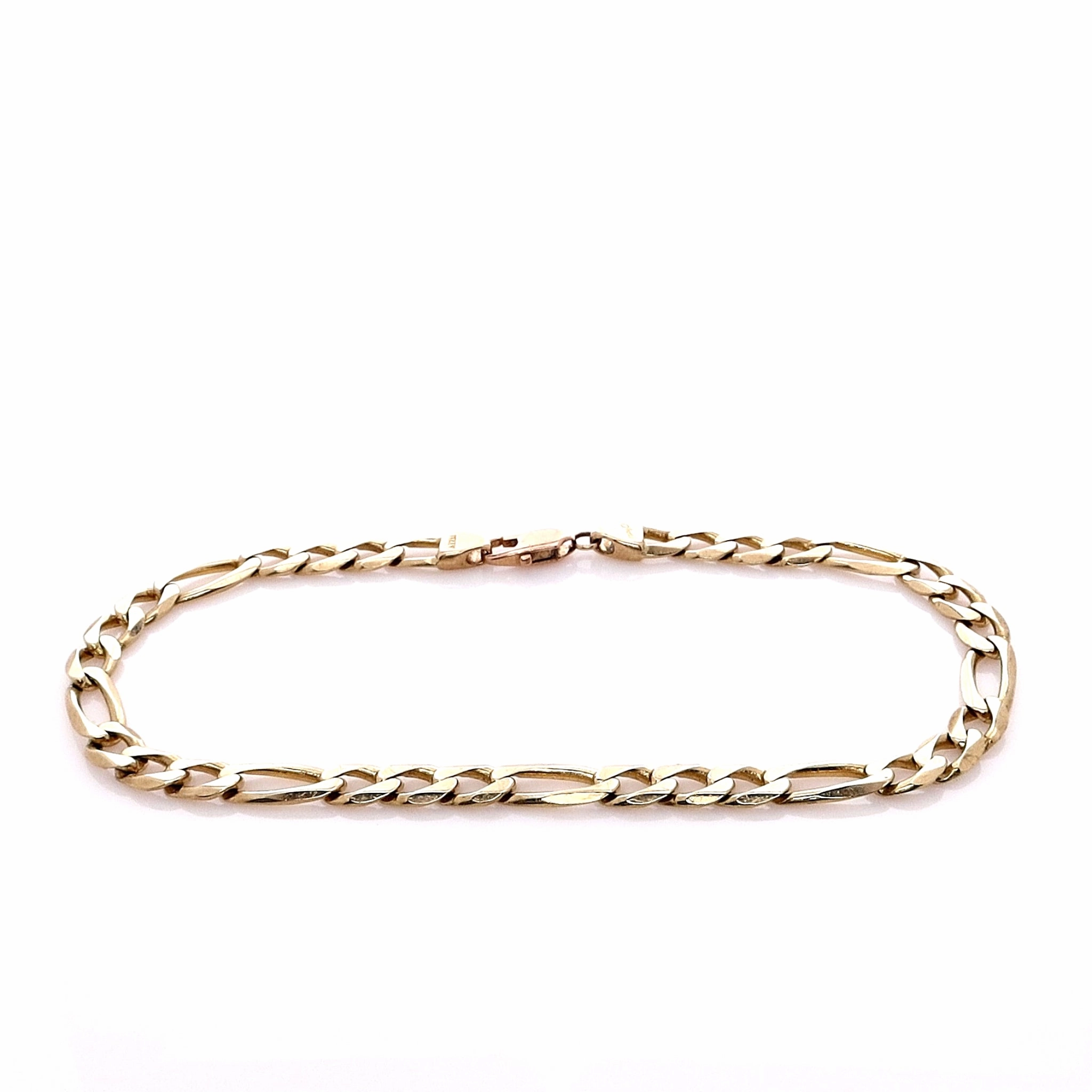 Estate 14k Yellow Gold 5.2mm Figaro Chain Bracelet