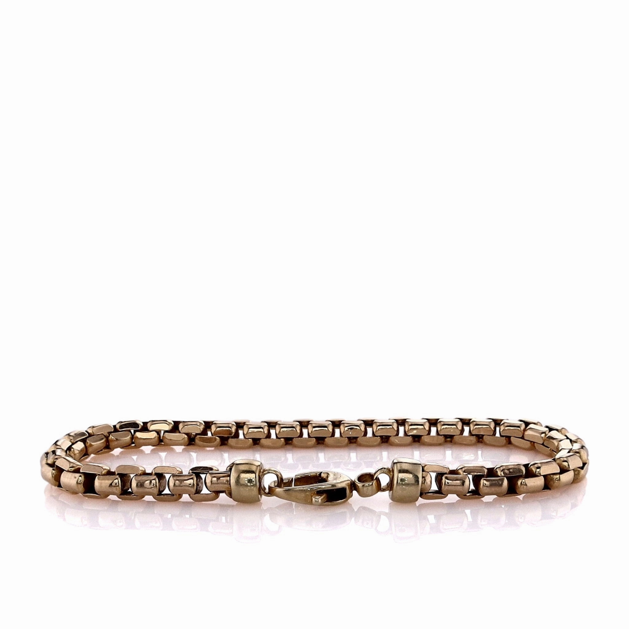 Estate 14k Yellow Gold 7.5" Box Link Chain Bracelet