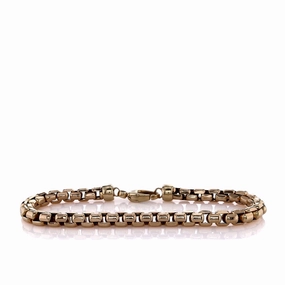 Estate 14k Yellow Gold 7.5" Box Link Chain Bracelet