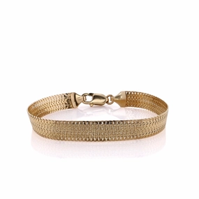Estate 14k Yellow Gold Florentine and Polished Bizmark Reversible Bracelet