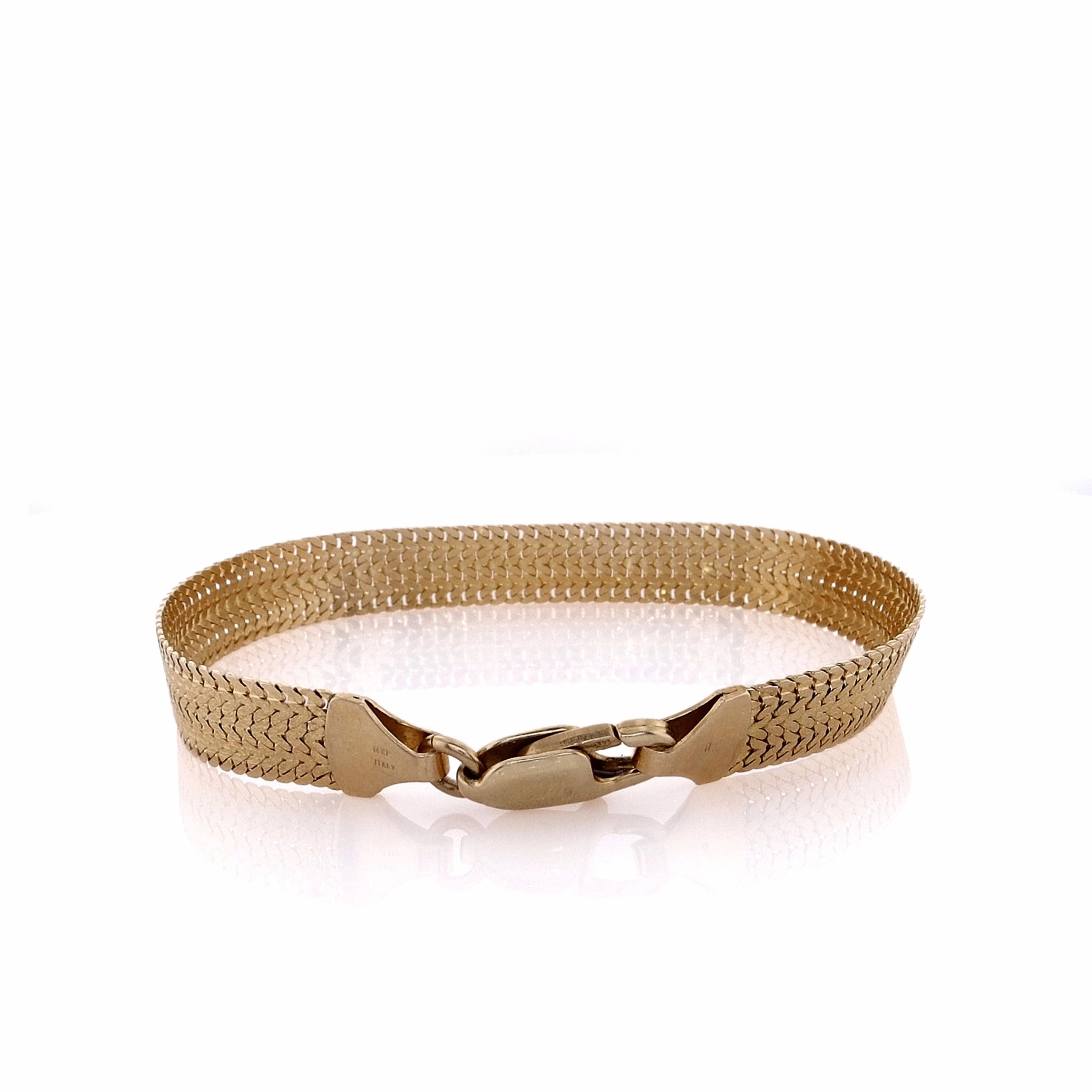 Estate 14k Yellow Gold Florentine and Polished Bizmark Reversible Bracelet