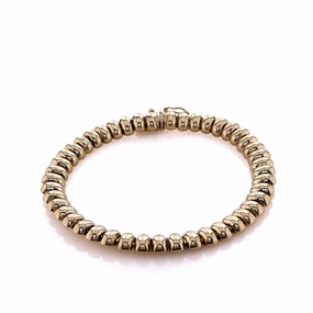Estate 14k Yellow Gold Polished Oval Bead Bracelet