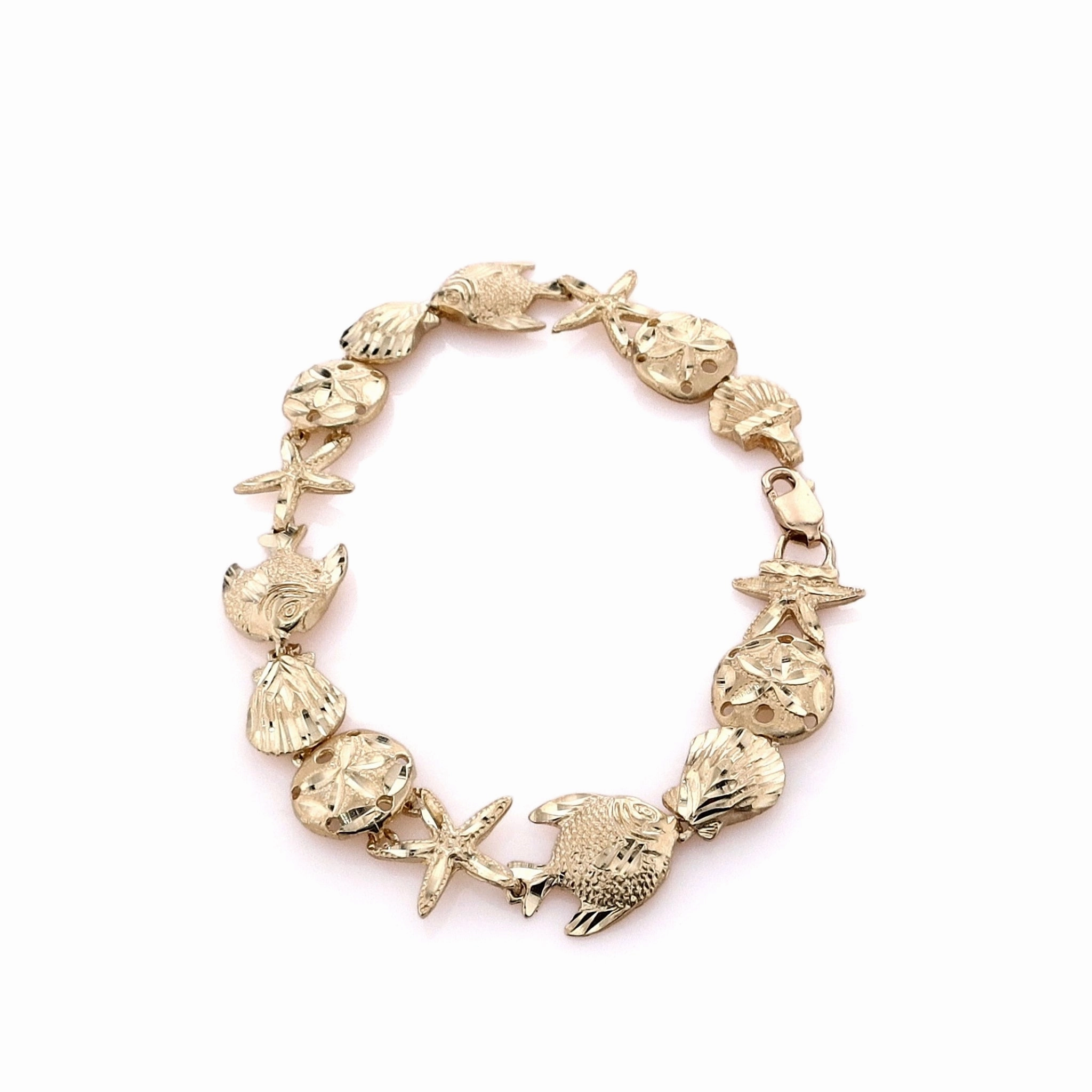 Estate 14k Yellow Gold Sea Life Motif Bracelet