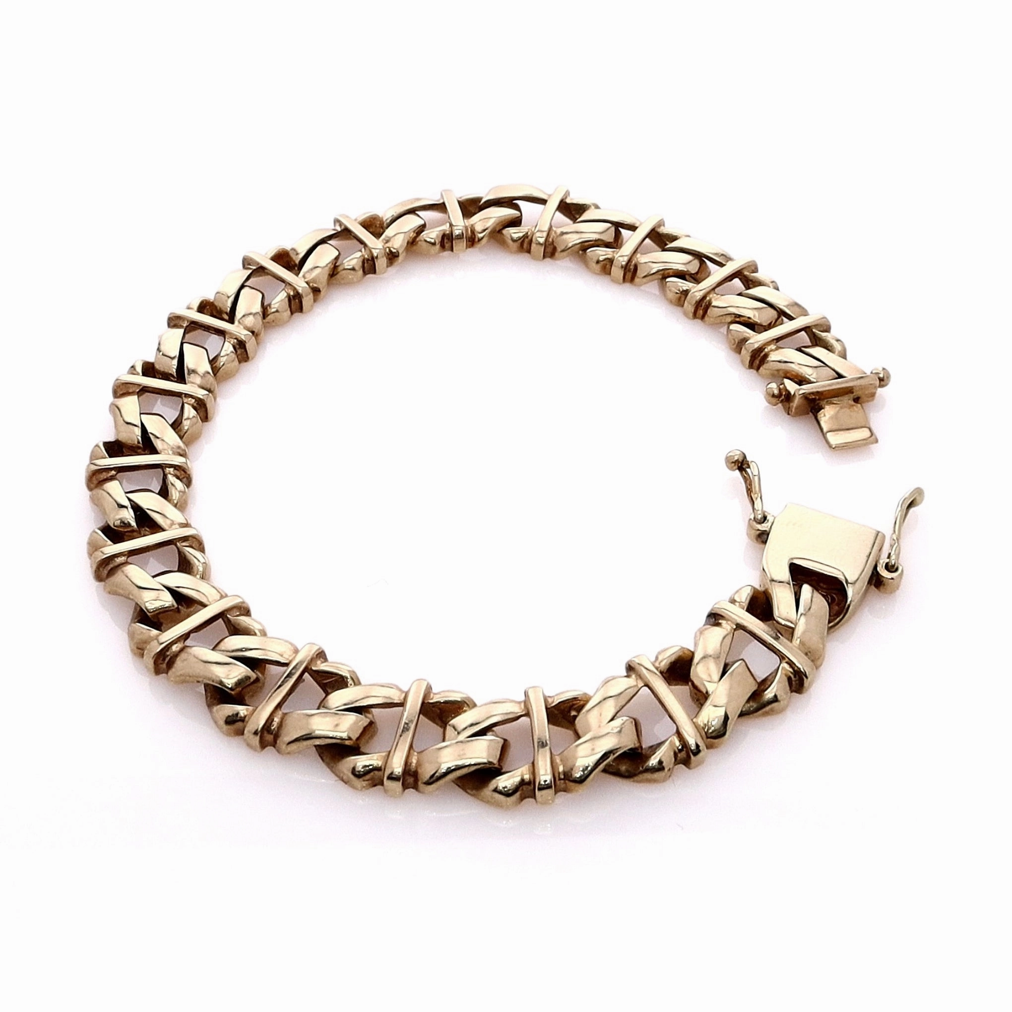 Estate 14k Yellow Gold Vertical Bar Design Bracelet