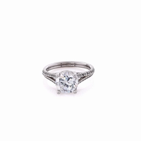Estate 18 Karat White Gold Cubic Zirconium and Diamond Engagement Ring