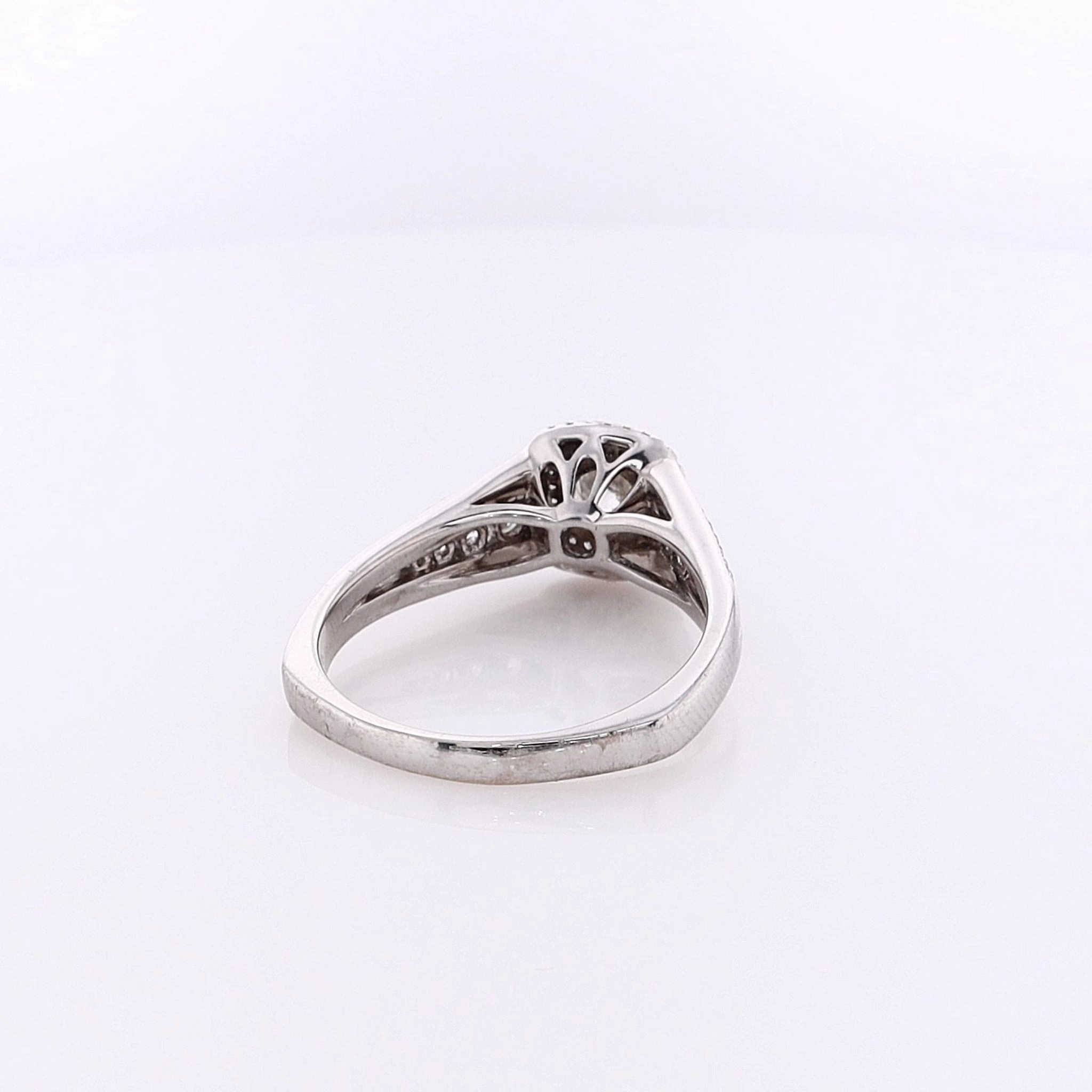 Estate 18 Karat White Gold Diamond Engagement Ring