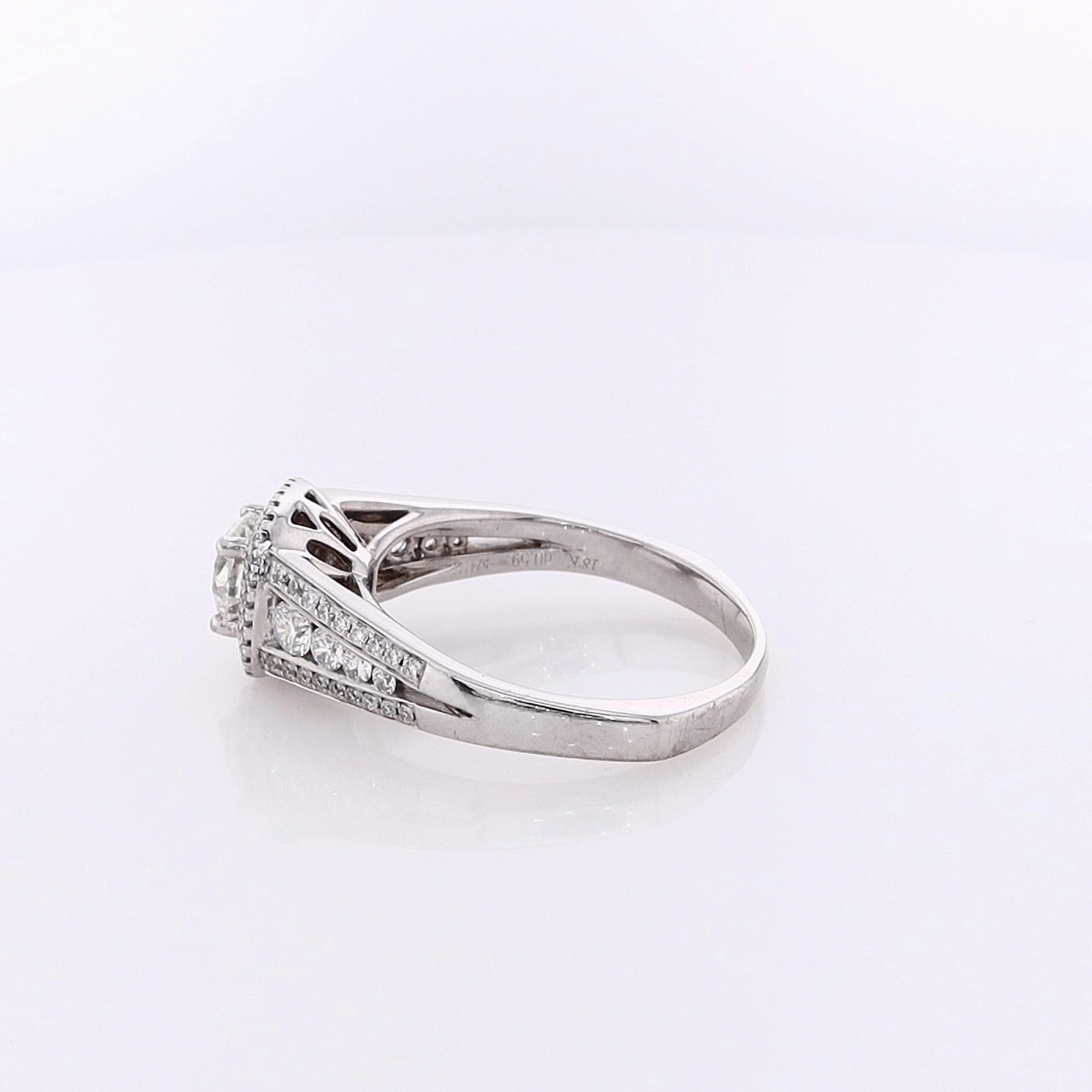 Estate 18 Karat White Gold Diamond Engagement Ring