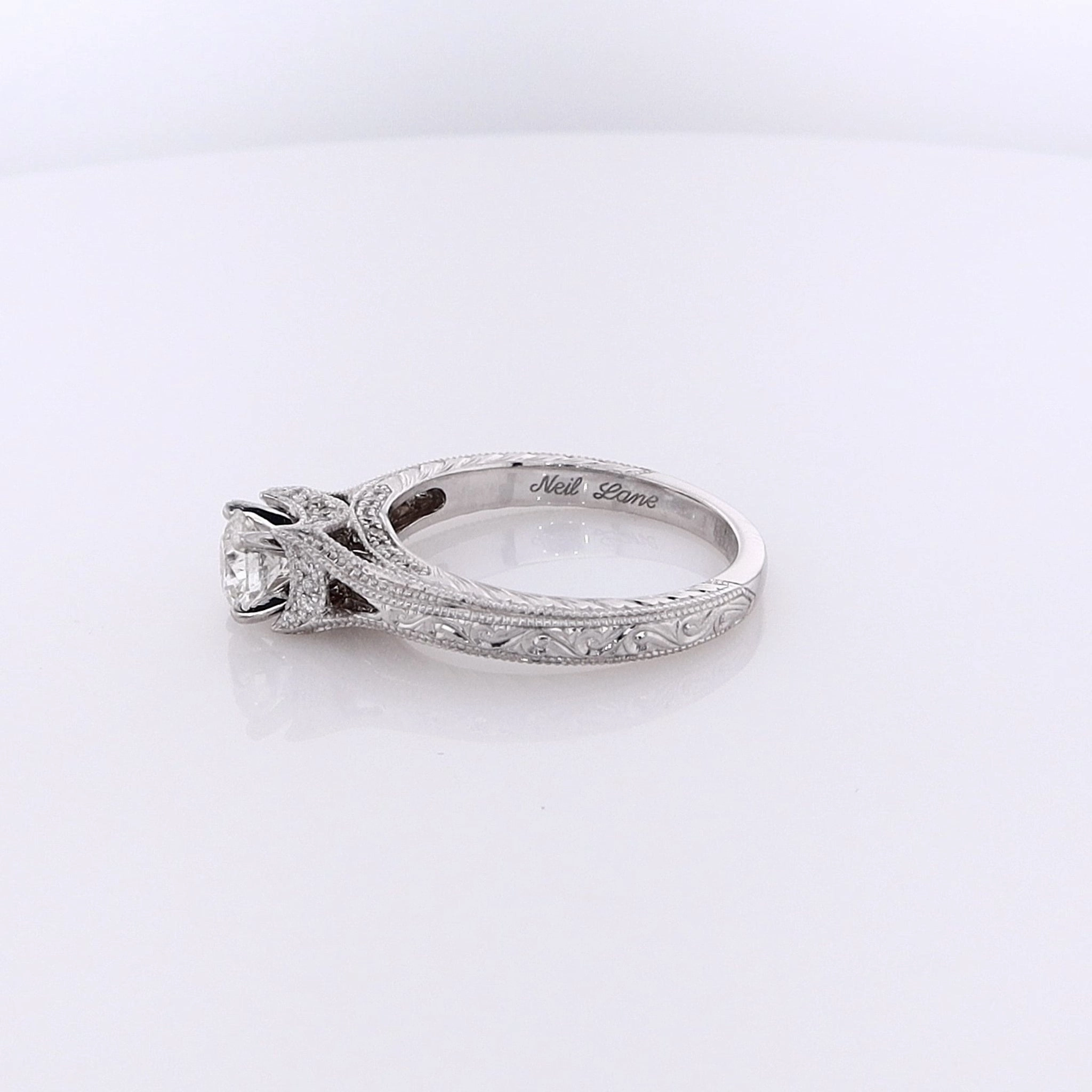 Estate 18 Karat White Gold Diamond Ring