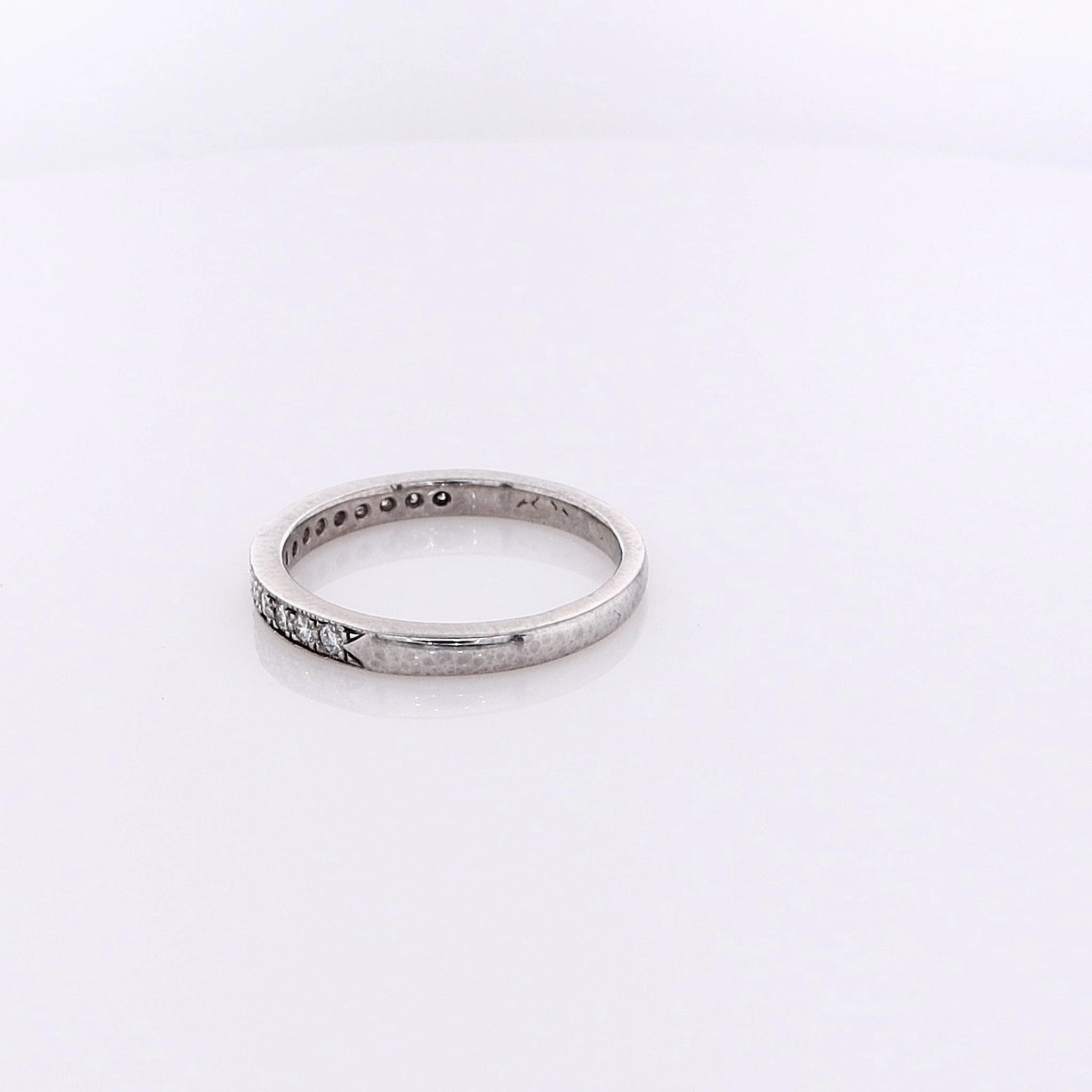 Estate 18 Karat White Gold Diamond Wedding Band