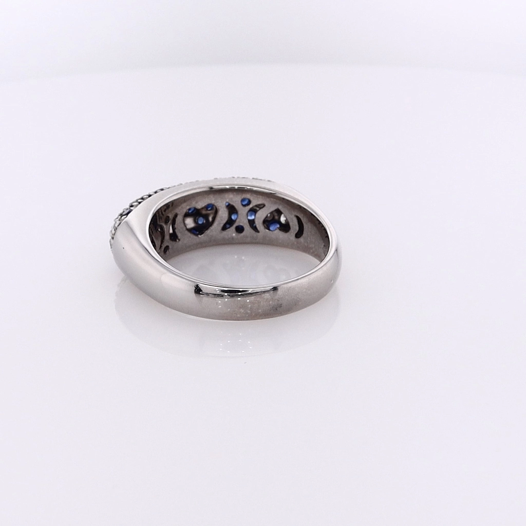 Estate 18 Karat White Gold  Sapphire and Diamond Ring