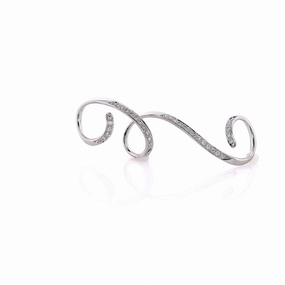 Estate 18 Karat White Gold Swirl Design Diamond Slide Enhancer Slide