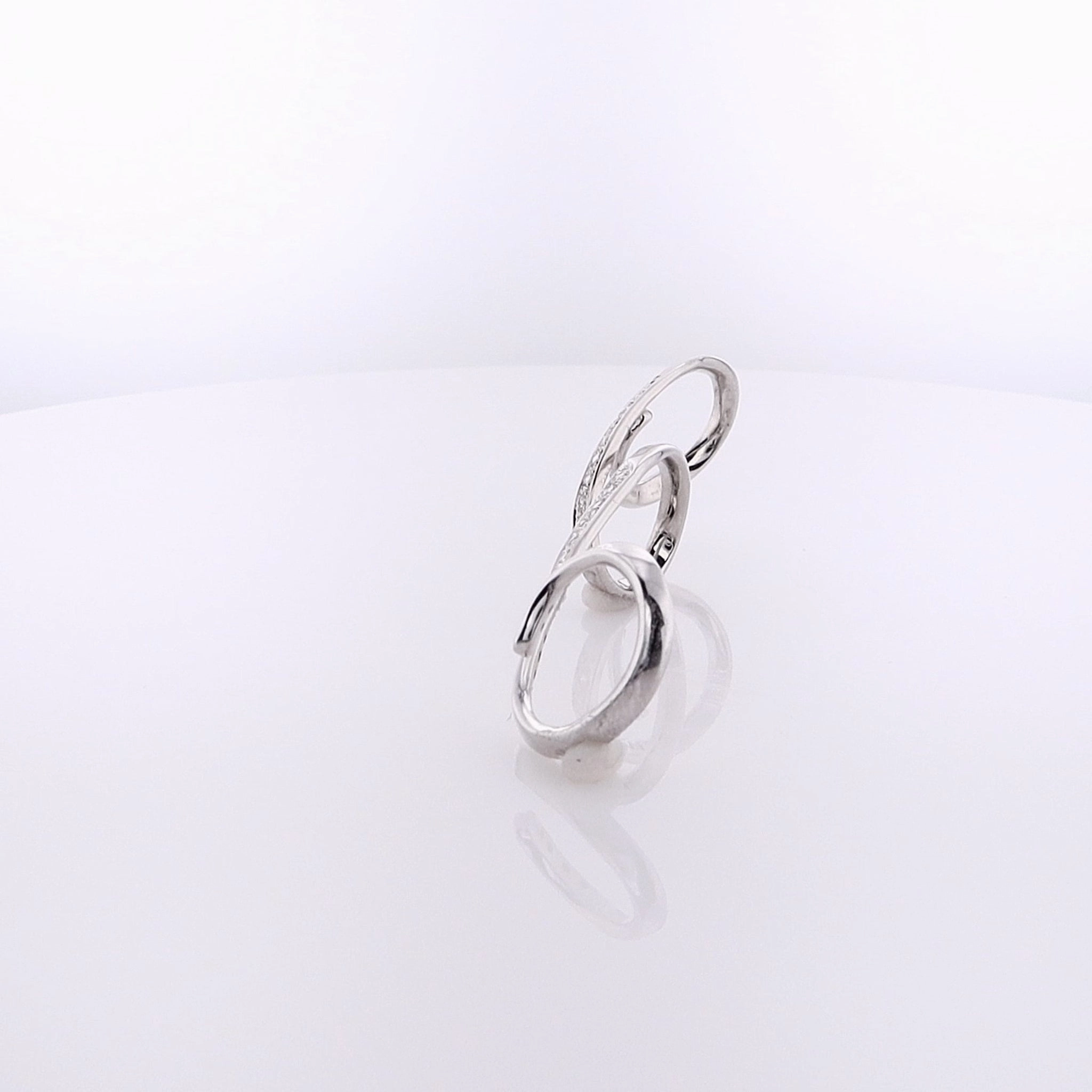 Estate 18 Karat White Gold Swirl Design Diamond Slide Enhancer Slide