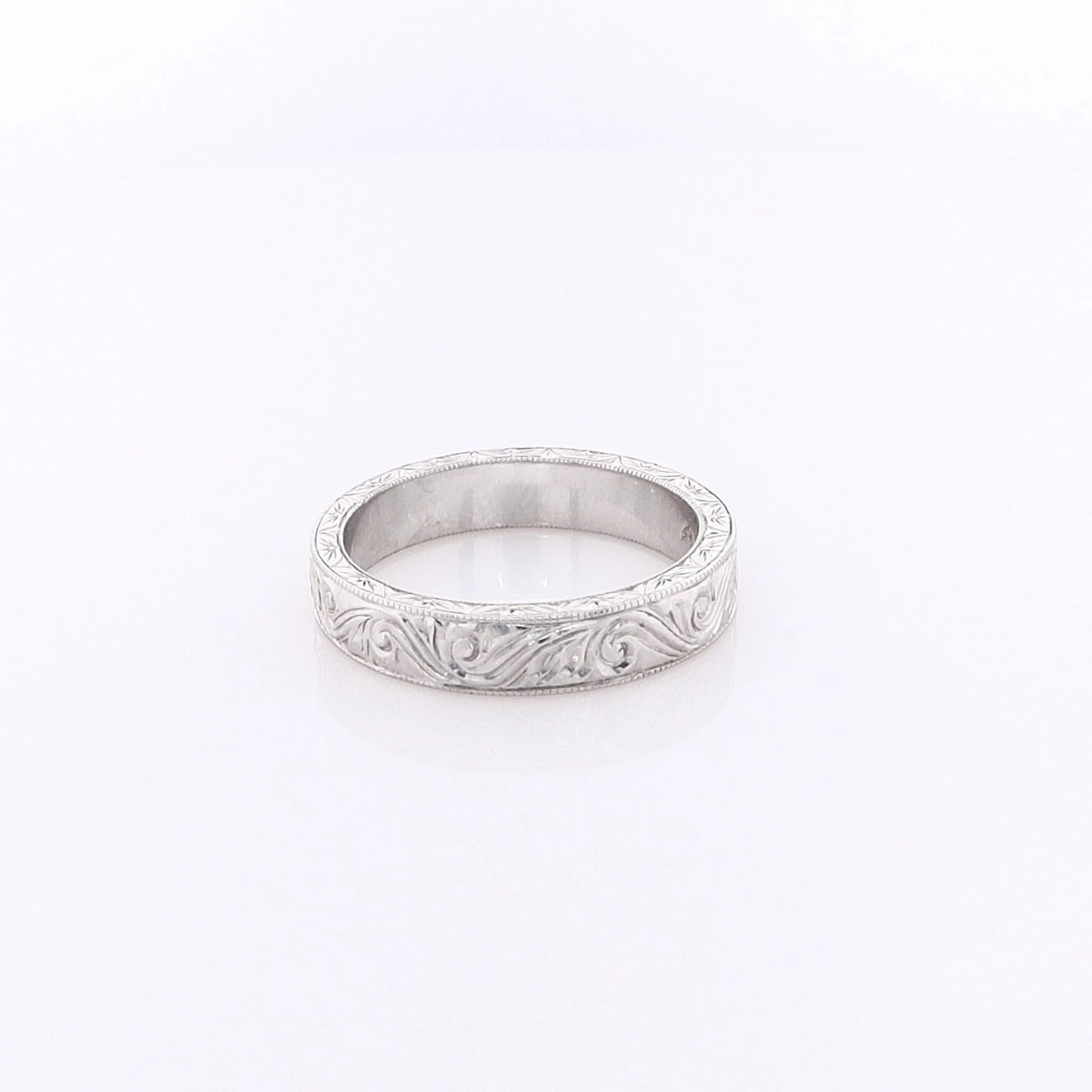 Estate 18 Karat White Wedding Band
